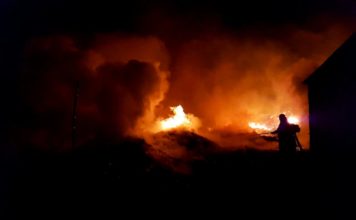 На запорожском курорте загорелся склад со стройматериалами (ФОТО)