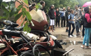 В Запорожской области горели десятки гаражей (ФОТО)