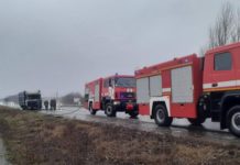 На запорожской трассе во время движения вспыхнула фура (ФОТО)